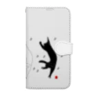 小鳥と映画館の良いことがあった白猫黒猫ぶち猫。 Book-Style Smartphone Case