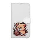 moka_mattarliのLINEスタンプ風の猫01 Book-Style Smartphone Case