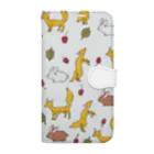 maru-marumochiの森の動物柄 Book-Style Smartphone Case