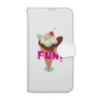 fun fikaのfun！チョコミントアイス 手帳型スマホケース