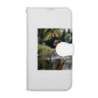 kokin0の水辺を走る犬 dog runnning on the water Book-Style Smartphone Case