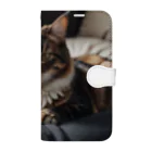 zigerparkのクッションと猫 Book-Style Smartphone Case