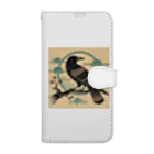 かおる神社 売店の浮世絵カラス Book-Style Smartphone Case