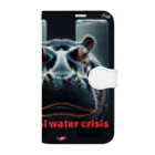 NaturalCanvasのhippo  * Global water crisis Book-Style Smartphone Case