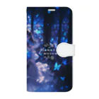 花束娘のThe Girl of Blue Flowers Shining in the Still Night Book-Style Smartphone Case