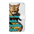 NaturalCanvasのlive long with a healthy diet! Book-Style Smartphone Case