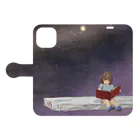 moimoiの本を読む女の子 Book-Style Smartphone Case:Opened (outside)