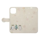 nyansuke_roomの猫のクリスマス Book-Style Smartphone Case:Opened (outside)