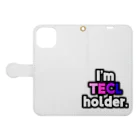 ゆでがえる(非正規こどおじでも底辺セミリタイアできますか?)のI'm TECL holder. Book-Style Smartphone Case:Opened (outside)