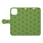 Musashi和柄Shop 【Japanese pattern】の麻の葉手帳型スマホケース Book-Style Smartphone Case:Opened (outside)