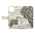 浮世絵ショップ のどぐろ　UKIYOE SHOP NODOGUROの犬　菊之烝きどり（無題）/ Kikunojo Kidori (untitled)  Book-Style Smartphone Case:Opened (outside)