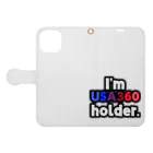 ゆでがえる(非正規こどおじでも底辺セミリタイアできますか?)のI'm USA360 holder. Book-Style Smartphone Case:Opened (outside)