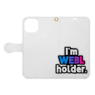 ゆでがえる(非正規こどおじでも底辺セミリタイアできますか?)のI'm WEBL holder. Book-Style Smartphone Case:Opened (outside)