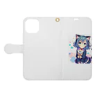 ウォリザ・サティバの猫耳っ娘 Book-Style Smartphone Case:Opened (outside)