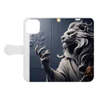 LEO　AND　STARSのLEOS  BRONZE STATUE Book-Style Smartphone Case:Opened (outside)