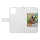 hobopoの"A Sloth Trying Various Things"  Book-Style Smartphone Case:Opened (outside)