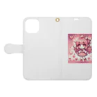 diet___llcのゆめかわドットちゃん Book-Style Smartphone Case:Opened (outside)