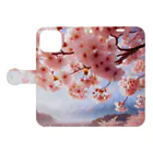 終わらない夢🌈の美しい桜🌸 Book-Style Smartphone Case:Opened (outside)