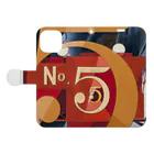 パブリックドメインさんのチャールズ・デムス charles demuth No5 金のNo.5 手帳型スマホケースを開いた場合(外側)