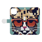 Walnut WhisperのSharp Cat Book-Style Smartphone Case:Opened (outside)