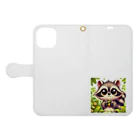 redpanda_pandaのうるうるあらいぐま Book-Style Smartphone Case:Opened (outside)