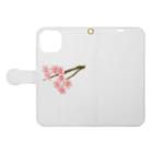 紅藤コミミズクの桜 Book-Style Smartphone Case:Opened (outside)