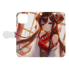 推しの美少女とアイドルのチャイナ服の美少女 Book-Style Smartphone Case:Opened (outside)