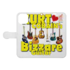 PHSG SOUND 音楽とアートのBIZZARE GUITAR ビザールギター KURT COBAIN カートコバーンⅡ 手帳型スマホケースを開いた場合(外側)