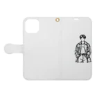 Schiele_sarieriの線画の人 Book-Style Smartphone Case:Opened (outside)