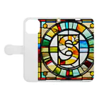 alphabet stained glassのstained glass S 手帳型スマホケースを開いた場合(外側)