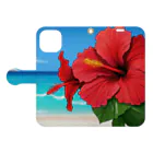 kaiminsapoのハイビスカス　リゾート　🌺　🏝️ Book-Style Smartphone Case:Opened (outside)