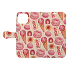 Orange shopのいちごスイーツ Book-Style Smartphone Case:Opened (outside)