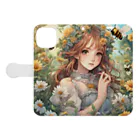 プリンゴブリンの魅惑の庭園ミツバチ子さん Book-Style Smartphone Case:Opened (outside)