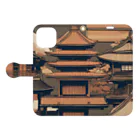 curtisの伝統的な日本の家屋 Book-Style Smartphone Case:Opened (outside)