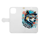 Design HarborのCool Dog 手帳型スマホケースを開いた場合(外側)