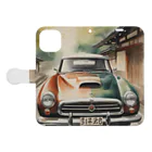 happiness_shopのレトロで魅力的な自動車 Book-Style Smartphone Case:Opened (outside)