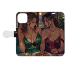 AQUAMETAVERSEの料理を満喫するセクシー美女 アメジスト 2846 Book-Style Smartphone Case:Opened (outside)