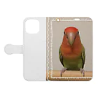 bird-kouのコザクラインコ Book-Style Smartphone Case:Opened (outside)