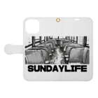 SUNDAY LIFEのSUNDAYLIFE 座席 手帳型スマホケースを開いた場合(外側)