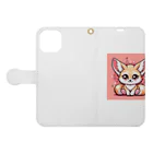 toto444のかわいいフェネック Book-Style Smartphone Case:Opened (outside)