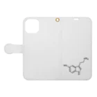 シンプルなケミカルたち。の精神安定 セロトニン（ブラック）Serotonin（Black） Book-Style Smartphone Case:Opened (outside)