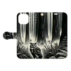 kotpopのOwl in the forest Book-Style Smartphone Case:Opened (outside)