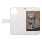 F2 Cat Design Shopのhairless cat 001 手帳型スマホケースを開いた場合(外側)