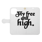 TaDan_StoreのFly free and high. 手帳型スマホケースを開いた場合(外側)