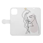 monstersのwoman2（背景透過ver） Book-Style Smartphone Case:Opened (outside)