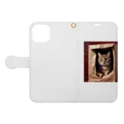 Blackcat-9のキュートな袋猫 Book-Style Smartphone Case:Opened (outside)