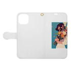 AQUAMETAVERSEの花束をあなたに　Hime  2530 Book-Style Smartphone Case:Opened (outside)