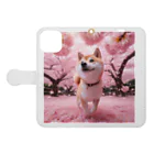 noririnoの桜犬 Book-Style Smartphone Case:Opened (outside)