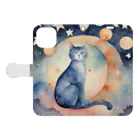 星降る夜にの眠り猫 Book-Style Smartphone Case:Opened (outside)