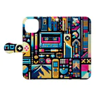 よろずや 重月の平成レトロリミックス Book-Style Smartphone Case:Opened (outside)